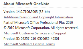 OneNote 2010 Check